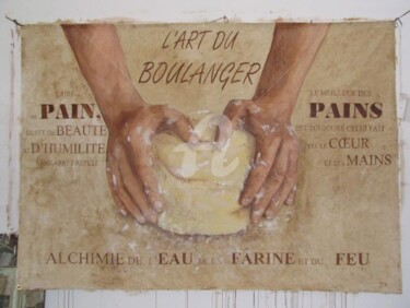 Pittura intitolato "l'art du boulanger" da Domondo, Opera d'arte originale