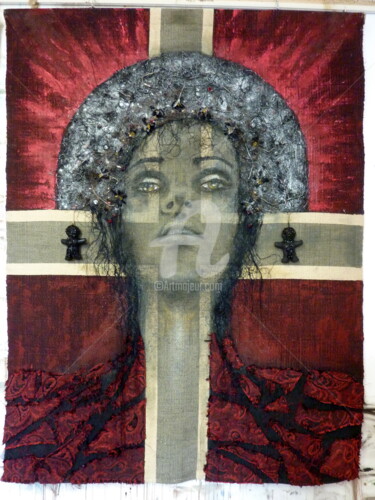 Collagen mit dem Titel "2015-10-madone-v-12…" von Domondo, Original-Kunstwerk, Textilien