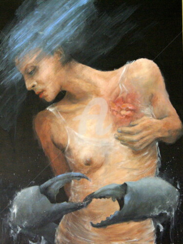 Painting titled ""sous- l'emprise" n…" by Domondo, Original Artwork, Acrylic