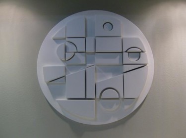 Escultura intitulada "mandala geométrica" por Patrícia Azoni, Obras de arte originais, Madeira