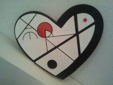 Escultura intitulada "red heart VII" por Patrícia Azoni, Obras de arte originais, Madeira