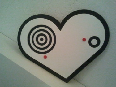 Escultura intitulada "red heart IV" por Patrícia Azoni, Obras de arte originais, Madeira