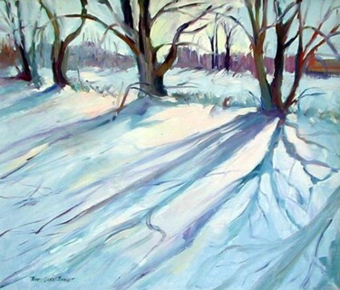 Painting titled "Snow Shadows" by Don Bourret, Original Artwork, Oil