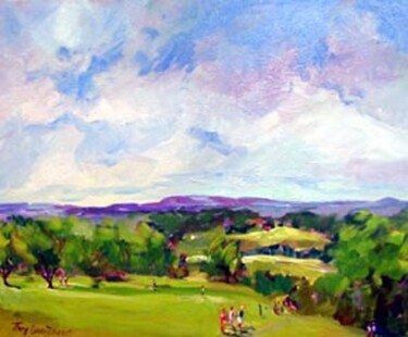 Painting titled "Summer Camp II" by Don Bourret, Original Artwork, Oil
