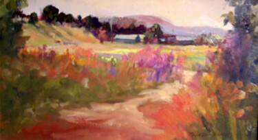 Painting titled "White's Field" by Don Bourret, Original Artwork, Oil