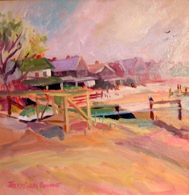 Painting titled "Down At The Shore" by Don Bourret, Original Artwork, Oil