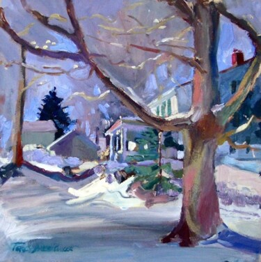 Painting titled "Maiden Lane" by Don Bourret, Original Artwork, Oil