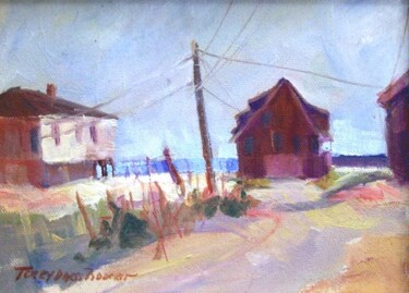 Painting titled "Shoreline #8" by Don Bourret, Original Artwork, Oil