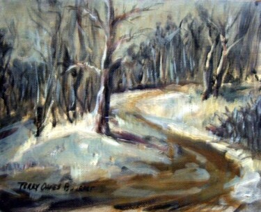 Painting titled "Into The Woods II" by Don Bourret, Original Artwork, Oil