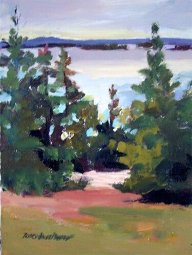 Painting titled "Lake Pines" by Don Bourret, Original Artwork, Oil