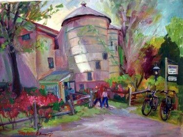 Painting titled "The Silo" by Don Bourret, Original Artwork, Oil