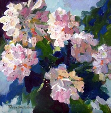 Painting titled "Rhododendron #4" by Don Bourret, Original Artwork, Oil