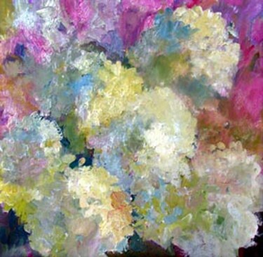 Painting titled "Hydrangeas #6" by Don Bourret, Original Artwork, Oil