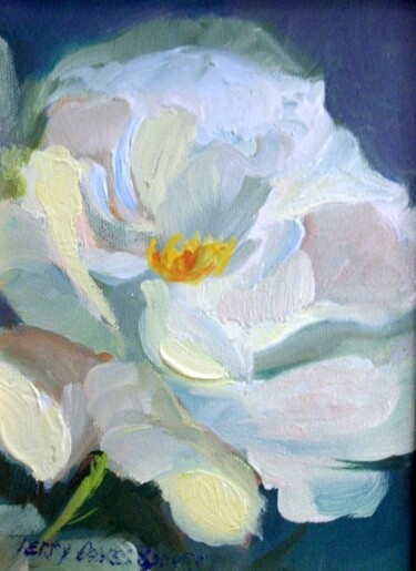 Painting titled "Christmas Roses I" by Don Bourret, Original Artwork, Oil