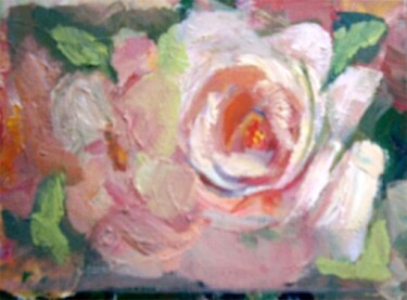 Painting titled "Lynda's Roses I" by Don Bourret, Original Artwork, Oil