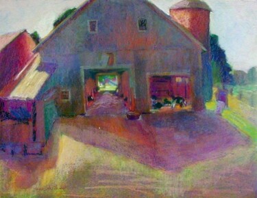 Painting titled "Down On The Farm" by Don Bourret, Original Artwork, Oil