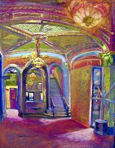 Painting titled "The Lobby" by Don Bourret, Original Artwork, Oil