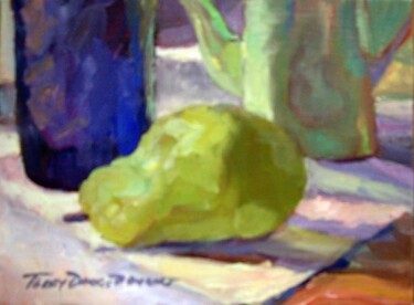 Painting titled "Pear I" by Don Bourret, Original Artwork, Oil