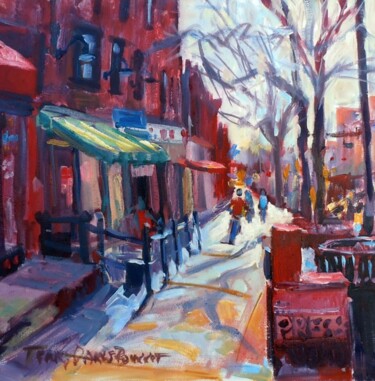 Painting titled "Main Street #1" by Don Bourret, Original Artwork, Oil