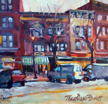 Painting titled "Main Street #2" by Don Bourret, Original Artwork, Oil