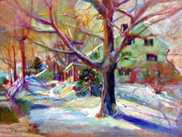 Painting titled "Winter Morning" by Don Bourret, Original Artwork, Oil