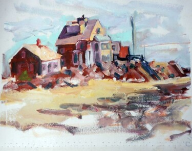 Painting titled "Gooserocks beach" by Don Bourret, Original Artwork