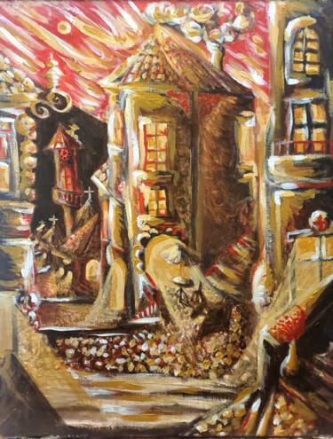 Pintura titulada "Viela Torta" por Don M. Vargas, Obra de arte original, Acrílico Montado en Bastidor de camilla de madera