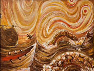 Pintura titulada "Tempestade Noturna" por Don M. Vargas, Obra de arte original, Acrílico Montado en Bastidor de camilla de m…