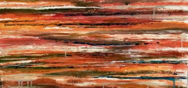 Pittura intitolato "Orange Striation" da Don Wunderlee, Opera d'arte originale, Acrilico