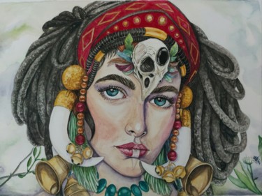 The Shaman Painting titled "The Shaman" by Dona Lajoie-Carlitz, Original Art, Watercolor