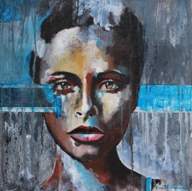 Картина под названием "Portrait V" - Donatella Marraoni, Подлинное произведение искусства, Масло