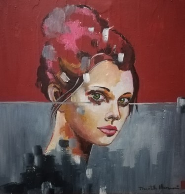 Schilderij getiteld "Portrait X" door Donatella Marraoni, Origineel Kunstwerk, Olie