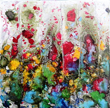 Pittura intitolato "poppies and friend…" da Donatella Marraoni, Opera d'arte originale, Olio