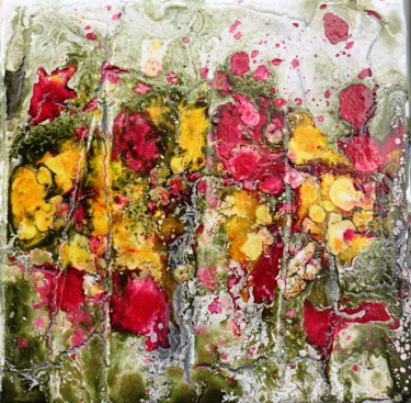 Картина под названием "poppies and friends" - Donatella Marraoni, Подлинное произведение искусства, Масло