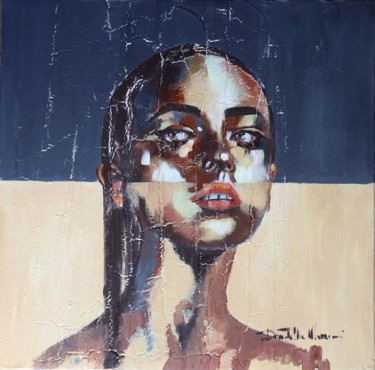 Painting titled "Portrait XV" by Donatella Marraoni, Original Artwork, Oil