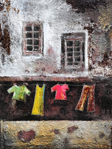 Painting titled "io resto a casa" by Donatella Marraoni, Original Artwork, Oil