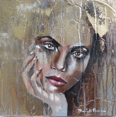 Malerei mit dem Titel "I feel gold" von Donatella Marraoni, Original-Kunstwerk, Öl