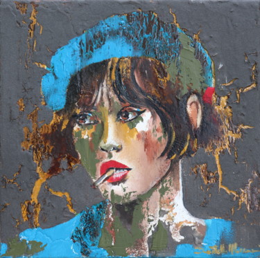 Pittura intitolato "Last cigarette plea…" da Donatella Marraoni, Opera d'arte originale, Olio