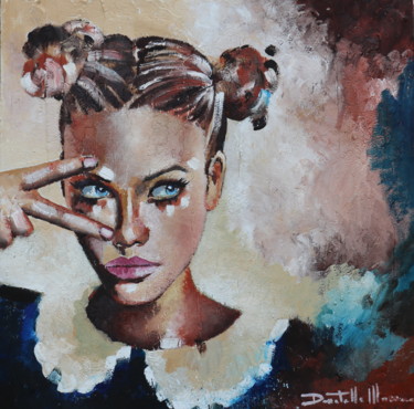 Картина под названием "I'm watching you" - Donatella Marraoni, Подлинное произведение искусства, Масло