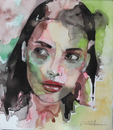 Painting titled "missing you...a lot" by Donatella Marraoni, Original Artwork, Watercolor