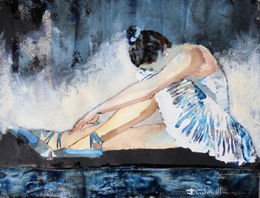 Painting titled "reset..." by Donatella Marraoni, Original Artwork, Watercolor