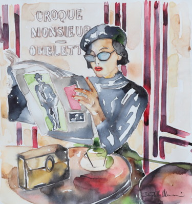 Malerei mit dem Titel "Time for myself" von Donatella Marraoni, Original-Kunstwerk, Aquarell