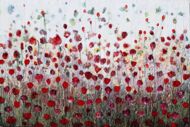 Painting titled "we are poppies...we…" by Donatella Marraoni, Original Artwork, Oil