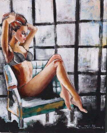 Schilderij getiteld "Time to relax II" door Donatella Marraoni, Origineel Kunstwerk, Olie