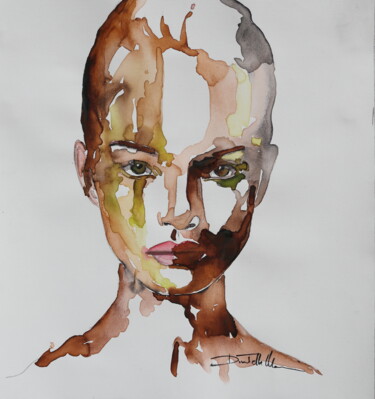Painting titled "you are not here" by Donatella Marraoni, Original Artwork, Watercolor