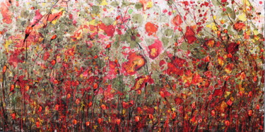 Painting titled "poppies and friends…" by Donatella Marraoni, Original Artwork, Oil