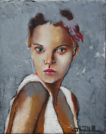 Painting titled "What do you think a…" by Donatella Marraoni, Original Artwork, Oil