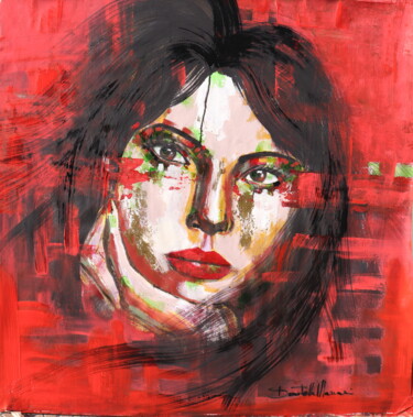 Painting titled "deep red" by Donatella Marraoni, Original Artwork, Acrylic