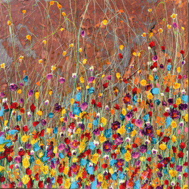 Pittura intitolato "Scegli un fiore...è…" da Donatella Marraoni, Opera d'arte originale, Olio
