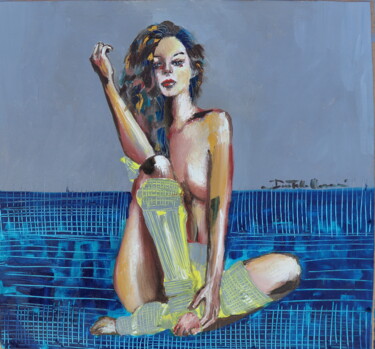 Pittura intitolato "what are you lookin…" da Donatella Marraoni, Opera d'arte originale, Olio